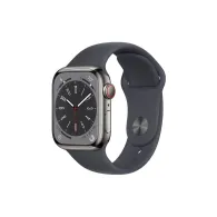 Smartwatch Apple Watch Series 8 45mm GPS + Cellular stal nierdz. mocny grafit z paskiem sport. w kolorze północy - MNKU3WB/A | S