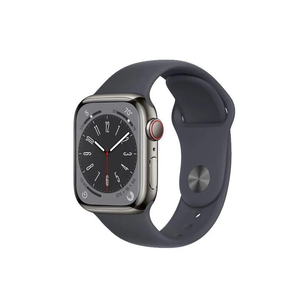 Smartwatch Apple Watch Series 8 45mm GPS + Cellular stal nierdz. mocny grafit z paskiem sport. w kolorze północy - MNKU3WB/A | S