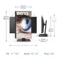 Monitor Benq GW2785TC 9H.LKNLB.QBE, 27", 1920x1080 (FHD), 75Hz, IPS, 5 ms, pivot, USB-C, Czarny | Sklep ITnes.pl, IT for BUSINES