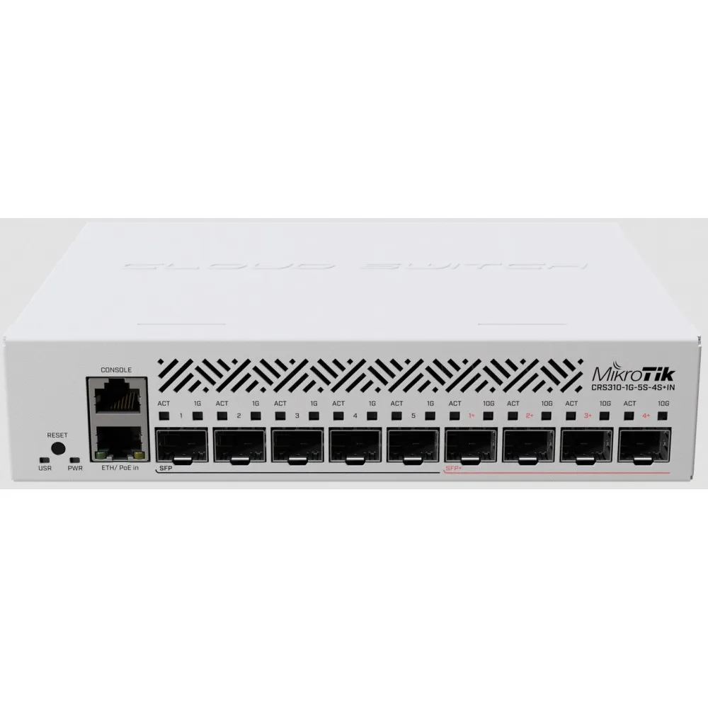 Switch zarządzalny MikroTik netFiber CRS310-1G-5S-4S+IN, 1x 100|1000Mbps RJ45, 5x 1000Mbps SFP, 4x 10Gbps SFP+ | Sklep ITnes.pl, Switch zarządzalny MikroTik netFiber CRS310-1G-5S-4S+IN, 1x 100|1000Mbps RJ45, 5x 1000Mbps SFP, 4x 10Gbps SFP+ | Sklep ITnes.pl,