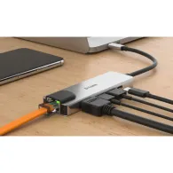 Replikator portów D-Link 5in1 USB-C DUB-M520 - 2x USB-A 3.0, USB-C, HDMI 1.4, RJ-45, PD 60W