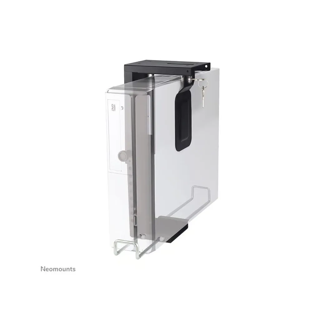 Uchwyt biurkowy Neomounts by Newstar CPU Holder CPU-D075BLACK/LK - z kluczem, wys. PC: 20-36 cm, szer. PC: 5-10 cm, Czarny