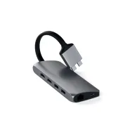 Replikator portów Satechi USB-C Dual Multimedia Adapter ST-TCDMMAM - USB-C, 2x USB-A, 2x HDMI, microSD i SD, Ethernet, Szary