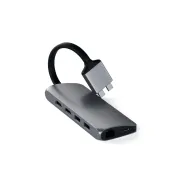 Replikator portów Satechi USB-C Dual Multimedia Adapter ST-TCDMMAM - USB-C, 2x USB-A, 2x HDMI, microSD i SD, Ethernet, Szary