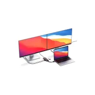 Replikator portów Satechi USB-C Dual Multimedia Adapter ST-TCDMMAM - USB-C, 2x USB-A, 2x HDMI, microSD i SD, Ethernet, Szary