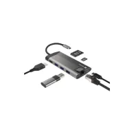 Stacja dokująca Natec Fowler Plus USB-C - Szara, Czarna - NMP-1690 | Sklep ITnes.pl - IT for BUSINESS