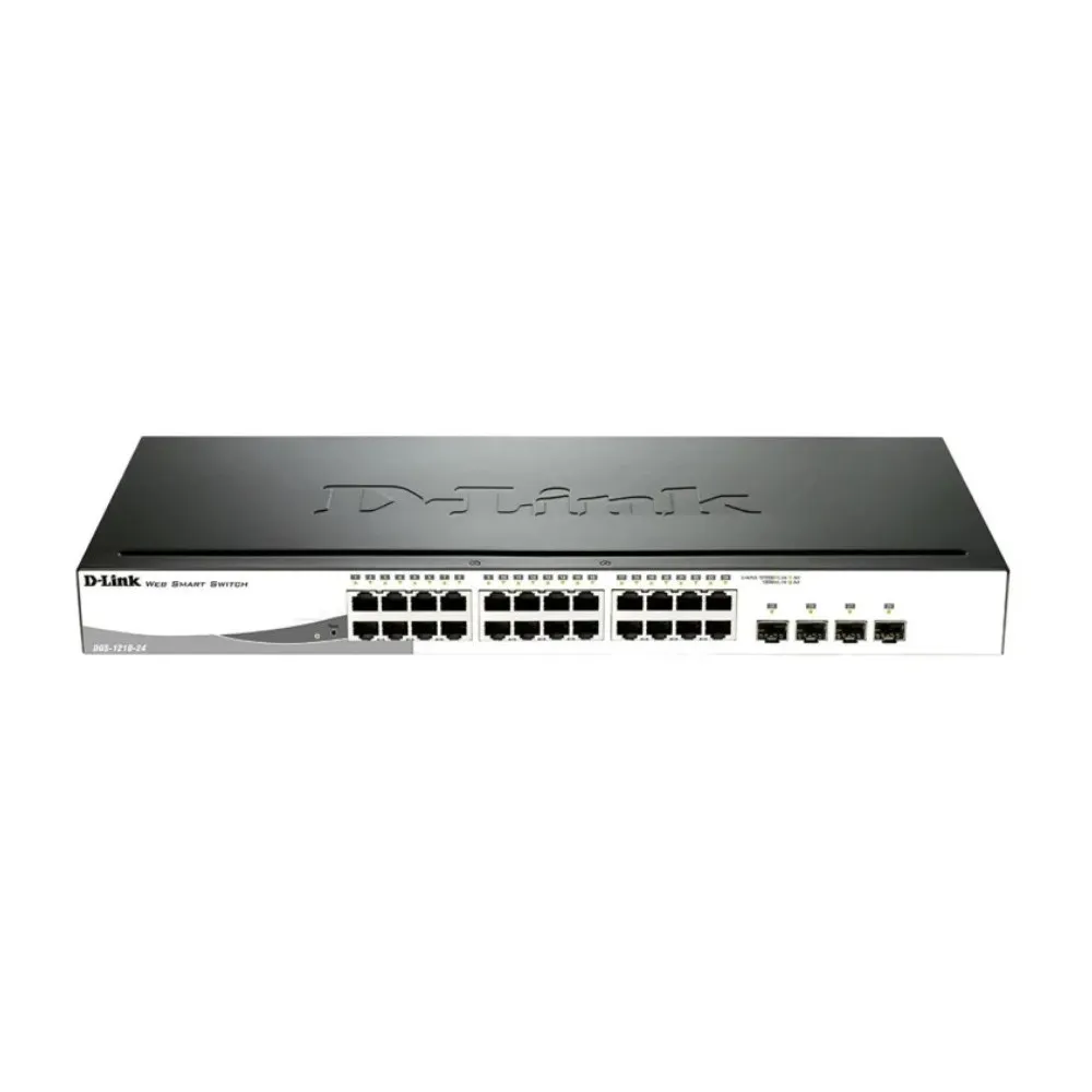 Switch zarządzalny D-Link DGS-1210-24P/E, 24x 100|1000Mbps RJ45 PoE, 4x 1Gbps SFP|RJ45 combo, budżet mocy 193 W | Sklep ITnes.pl