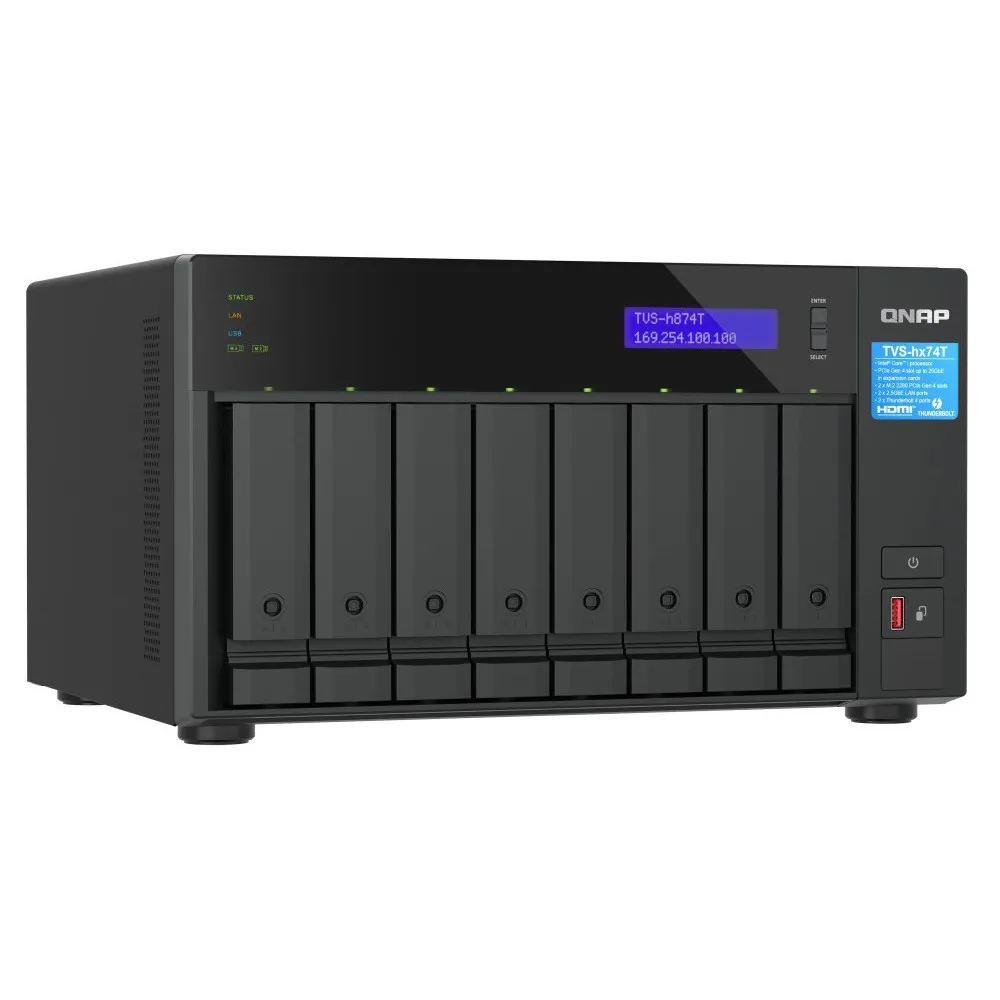 Zdjęcie produktu Serwer NAS QNAP Tower TVS-H874T-I7-A4Z - Tower/Intel Core i7-12700E/32 GB RAM/24 TB/8 wnęk