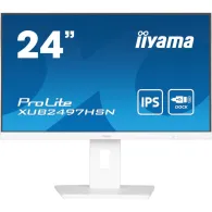 Monitor iiyama ProLite XUB2497HSN-W2, 23,8", 1920x1080 (FHD), 100Hz, IPS, 1 ms, pivot, USB-C, Biały | Sklep ITnes.pl, IT for BUS