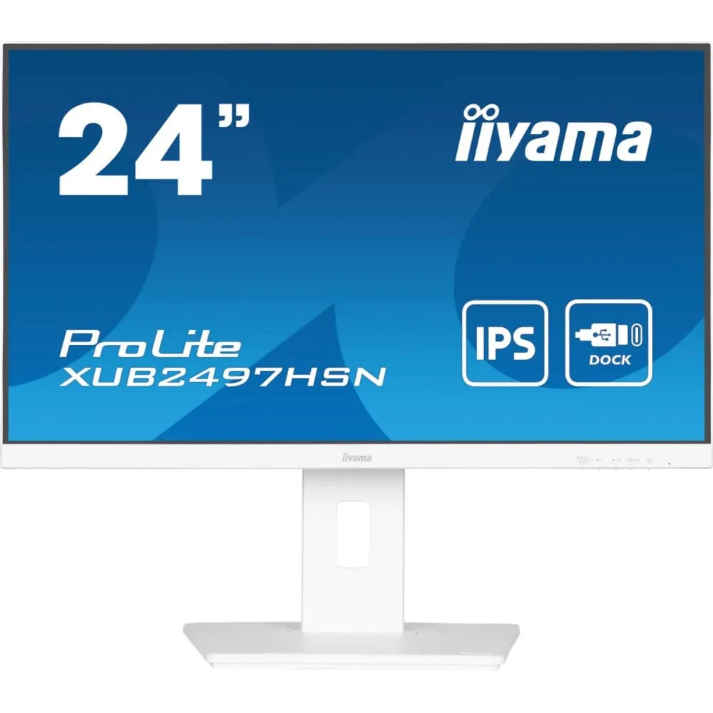 Monitor iiyama ProLite XUB2497HSN-W2, 23,8", 1920x1080 (FHD), 100Hz, IPS, 1 ms, pivot, USB-C, Biały | Sklep ITnes.pl, IT for BUS
