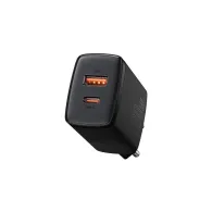 Ładowarka sieciowa Baseus Compact Quick Charger CCXJ-B01 - USB-A, USB-C, 20W, QC3.0, PD 3.0, Czarna