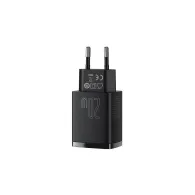 Ładowarka sieciowa Baseus Compact Quick Charger CCXJ-B01 - USB-A, USB-C, 20W, QC3.0, PD 3.0, Czarna