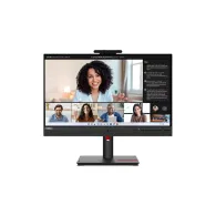Monitor Lenovo ThinkVision T24mv-30 63D7UAT3EU, 23,8", 1920x1080 (FHD), 75Hz, IPS, 4 ms, pivot, kamera, USB-C, Czarny | Sklep IT