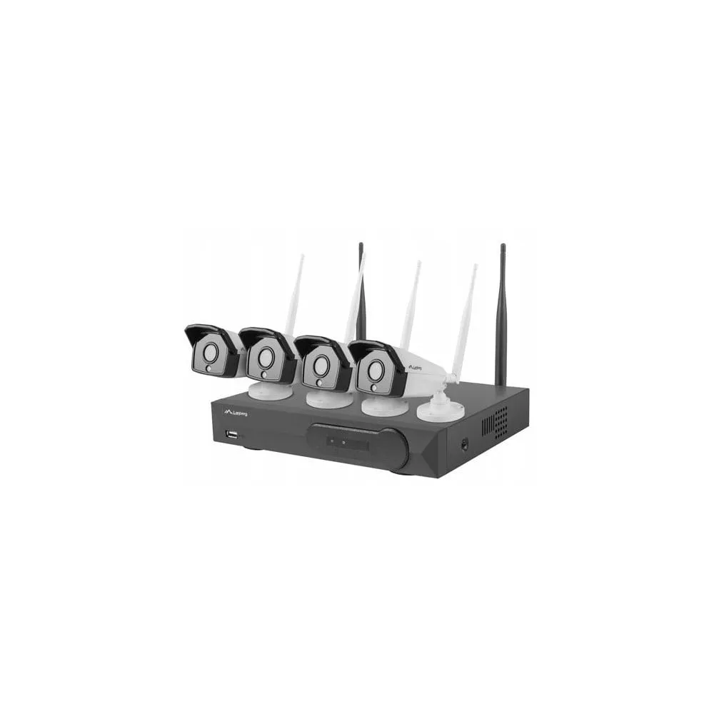 Lanberg ZESTAW DO MONITORINGU REJESTRATOR NVR 4 KANAŁOWY WIFI + 4KAMERY IP WIFI 2MP Z AKCESORIAMI - ICS-0404-0020 | Sklep ITnes.