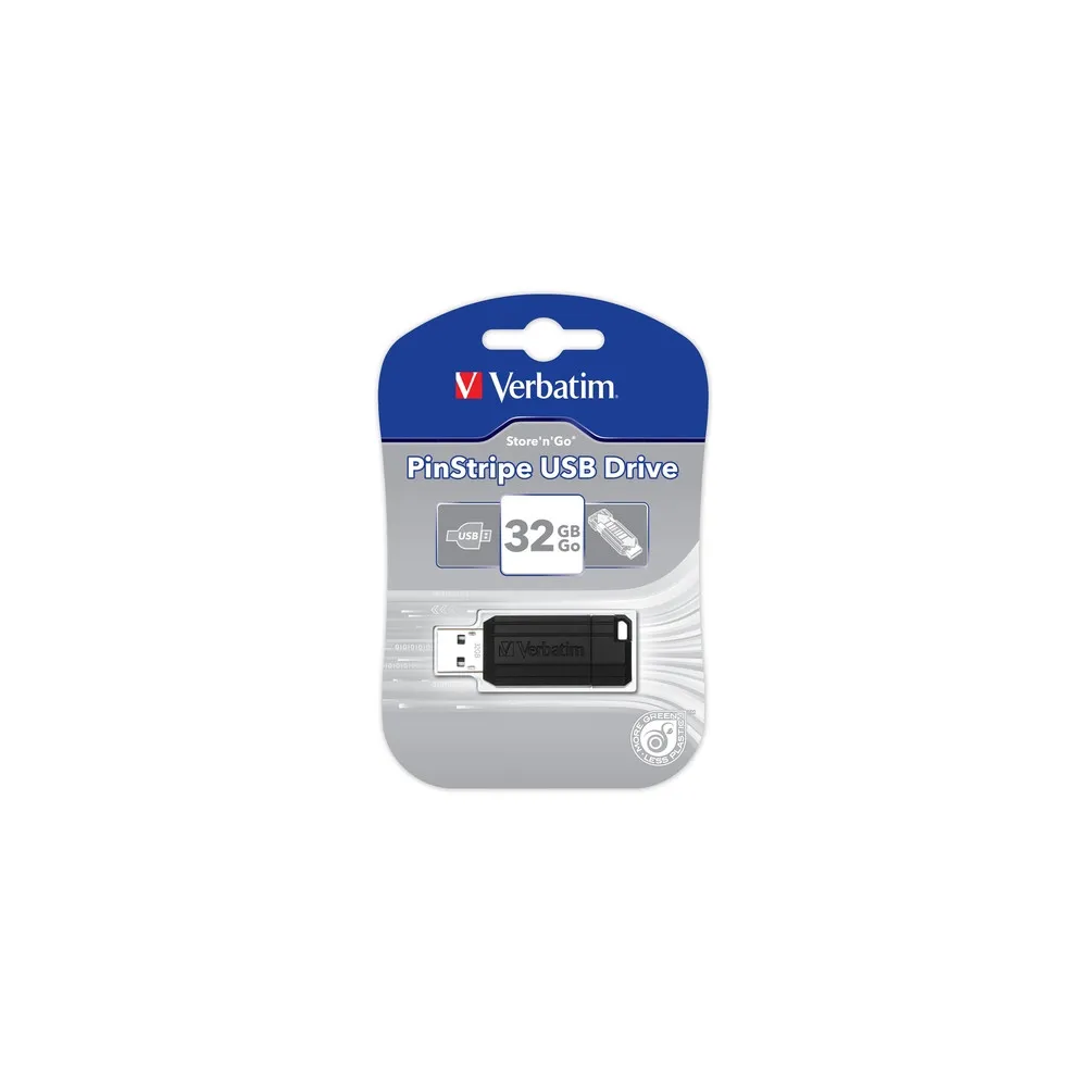 Verbatim 49064 PENDRIVE VERBATIM 32GB PINSTRIPE USB 2.0 | Sklep ITnes.pl - IT for BUSINESS