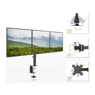 Uchwyt biurkowy do monitorów Techly LED/LCD 13-24" - 3 x 10 kg, Regulowany, Czarny - 301757 | Sklep ITnes.pl - IT for BUSINESS