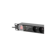 Listwa zasilająca Rack PDU Lanberg PDU-PRO-07E-0200-BK - 1U, 7 gniazd "francuskich", przewód 2m