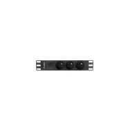 Listwa zasilająca Rack PDU Lanberg PDU-03E-0200-BK - do szaf 10", 1U, 3 gniazda "francuskie"(NF C 61-314), przewód 2m