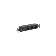 Listwa zasilająca Rack PDU Lanberg PDU-03E-0200-BK - do szaf 10", 1U, 3 gniazda "francuskie"(NF C 61-314), przewód 2m