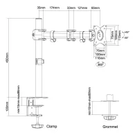 Uchwyt biurkowy do monitora Neomounts by Newstar Flat Screen Desk 10-30" NM-D135WHITE - Biały