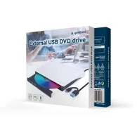 Napęd optyczny zewnętrzny Gembird External USB DVD DVD-USB-03-BW - USB-A 3.2 Gen 1, zapis 24x CD, 8x DVD, Biały