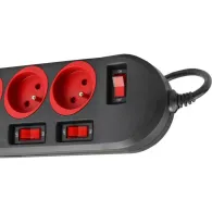 Listwa antyprzepięciowa zasilająca Maclean 2300W - 5 gniazd, 1,5 m, Czarna - MCE204 | Sklep ITnes.pl - IT for BUSINESS