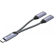 Kabel Unitek USB-C / 2 x port USB-C audio, 18W M206A, Szary, Czarny | Sklep ITnes.pl, IT for BUSINESS