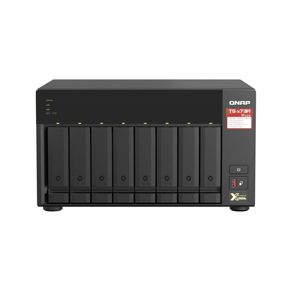 Serwer NAS QNAP Tower TS-873A-4CV0 - Tower/AMD Ryzen V1500B/16 GB RAM/144 TB/8 wnęk/2 x M.2/hot-swap/3 lata Door-to-Door