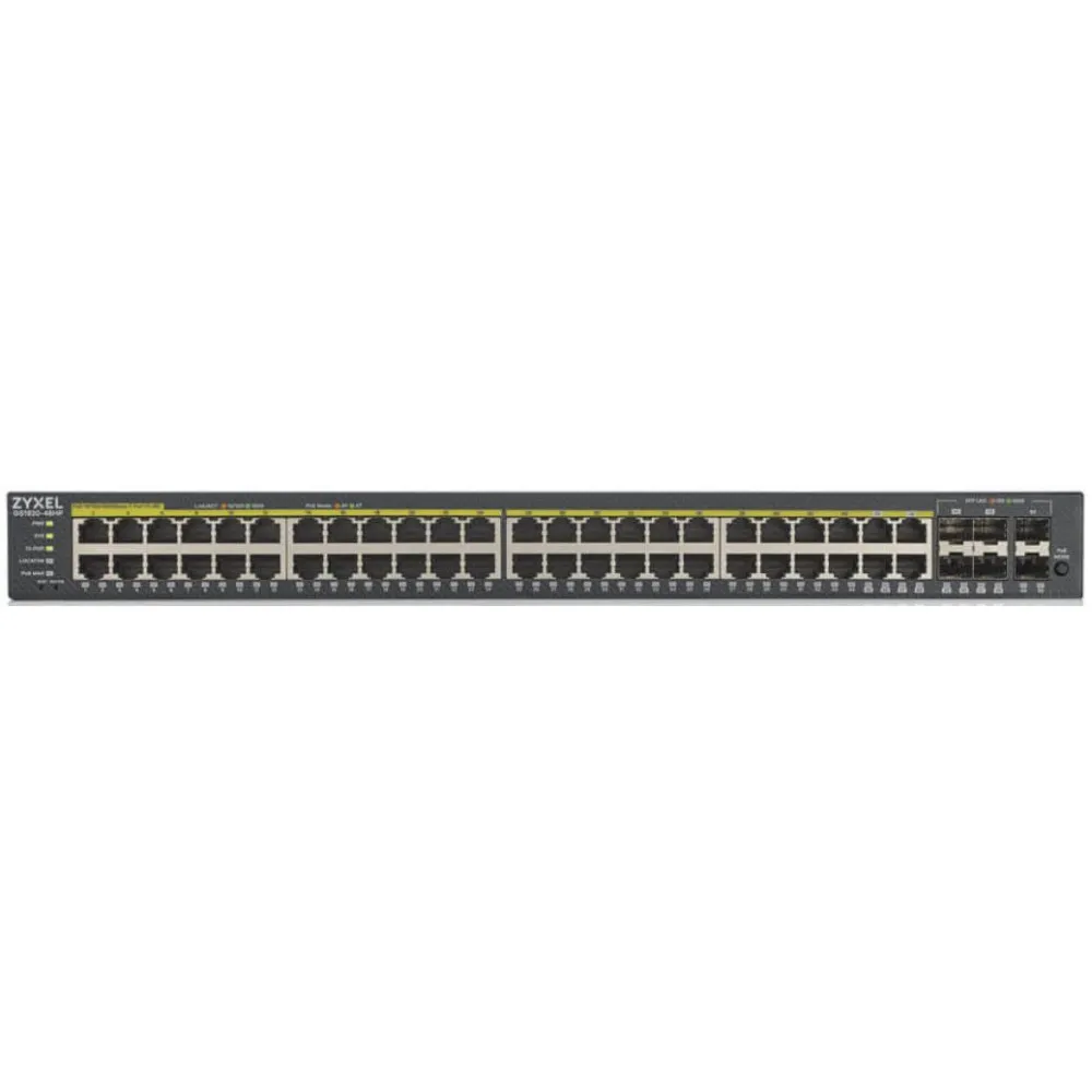 Switch zarządzalny Zyxel GS192048HPV2 GS192048HPV2-EU0101F, 44x 1Gbps RJ45, 4x 1Gbps RJ45|SFP combo, 2x 1Gbps SFP, POE+ 375W | S