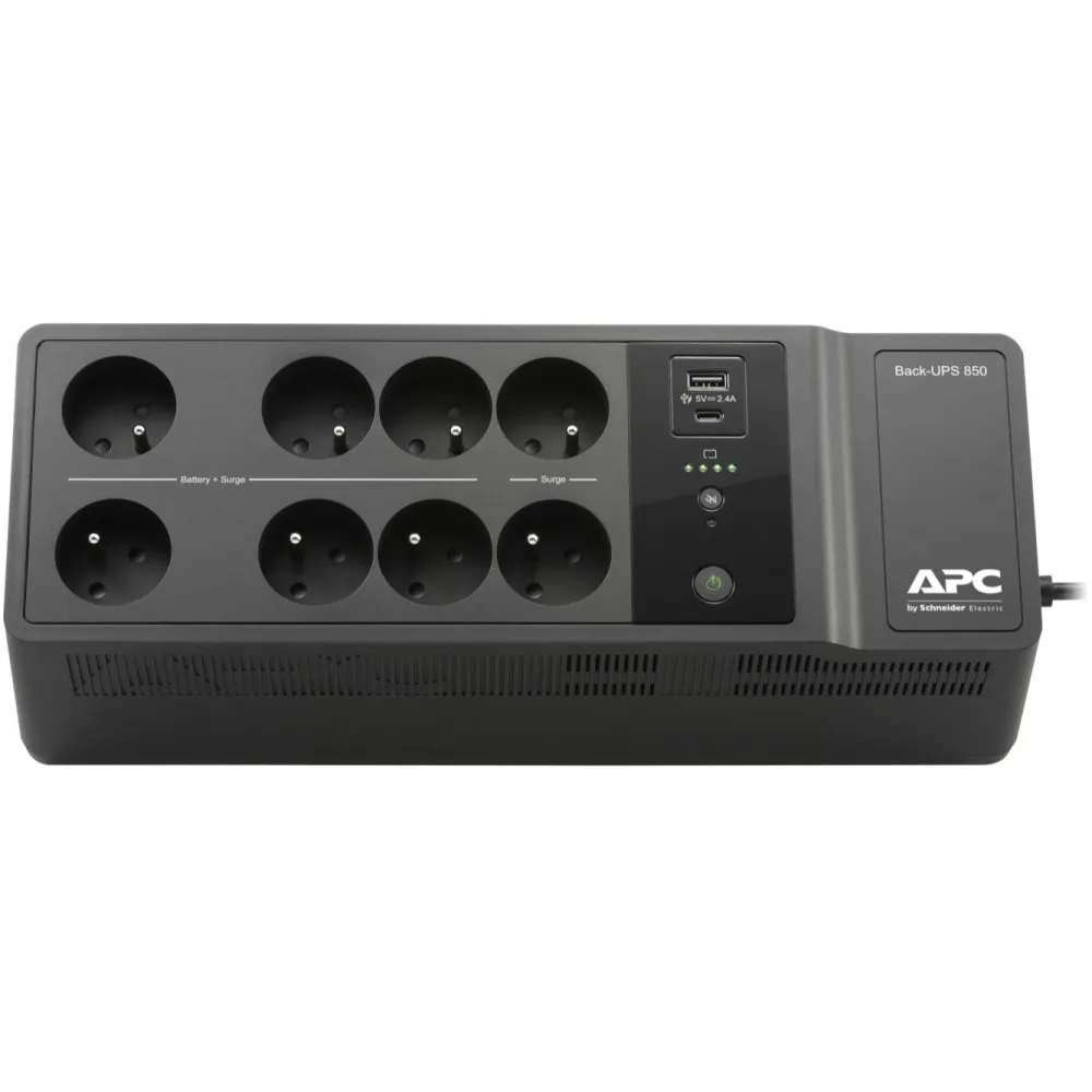 Zasilacz awaryjny UPS APC BE850G2-FR, Tower, 850VA|520 W, 8 gniazd francuskich, 1 x USB-A|C, Czarny | Sklep ITnes.pl, IT for BUS