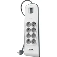 Listwa antyprzepięciowa Belkin 900J BSV804VF2M - 8 gniazd, 2 m, Biała, Szara - BSV804VF2M | Sklep ITnes.pl - IT for BUSINESS