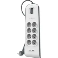 Listwa antyprzepięciowa Belkin 900J BSV804VF2M - 8 gniazd, 2 m, Biała, Szara - BSV804VF2M | Sklep ITnes.pl - IT for BUSINESS