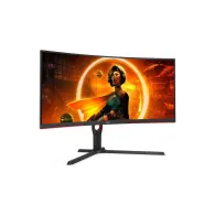 Monitor AOC CU34G3S/BK, 34", 3440x1440 (UWQHD), 165Hz, 21:9, zakrzywiony, VA, FreeSync, 1 ms, Czerwony | Sklep ITnes.pl, IT for 