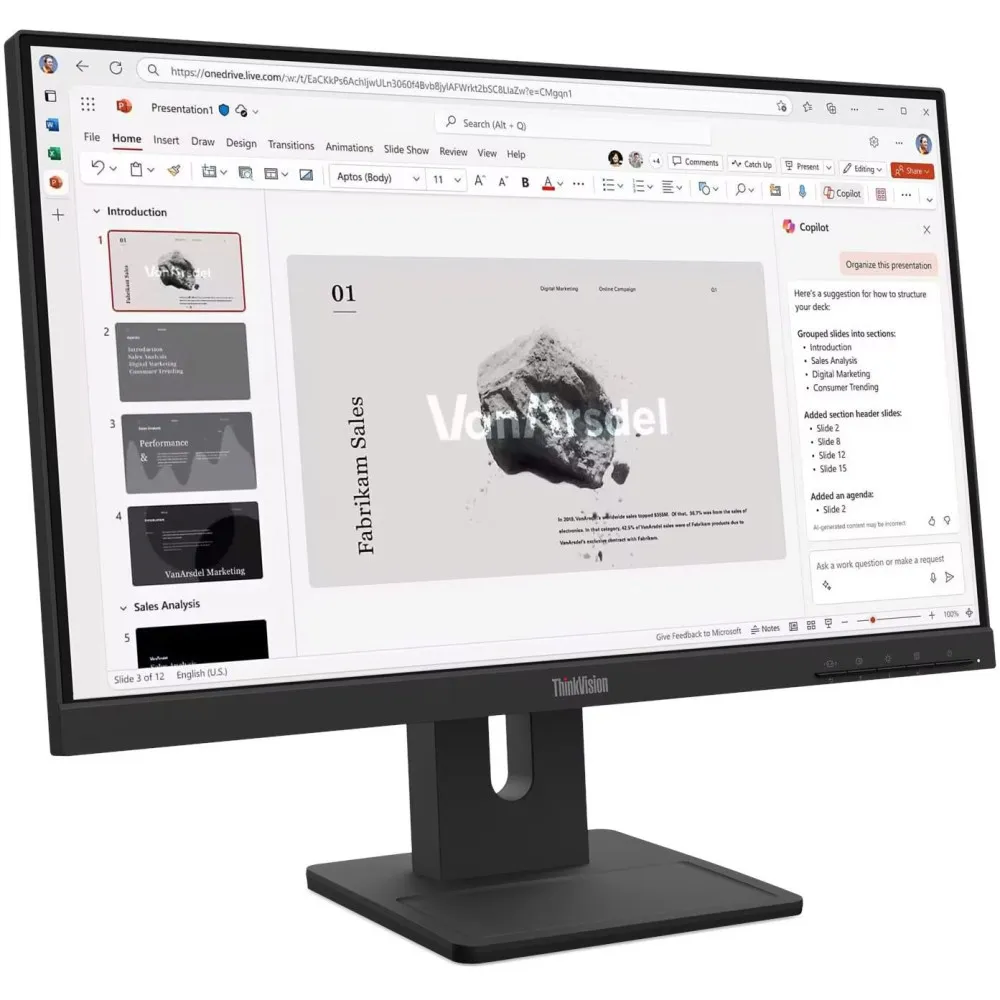 Monitor Lenovo ThinkVision E22-40 64C9MAT6EU - 21,5/1920x1080 (Full HD)/100Hz/IPS/6 ms/pivot/Czarny