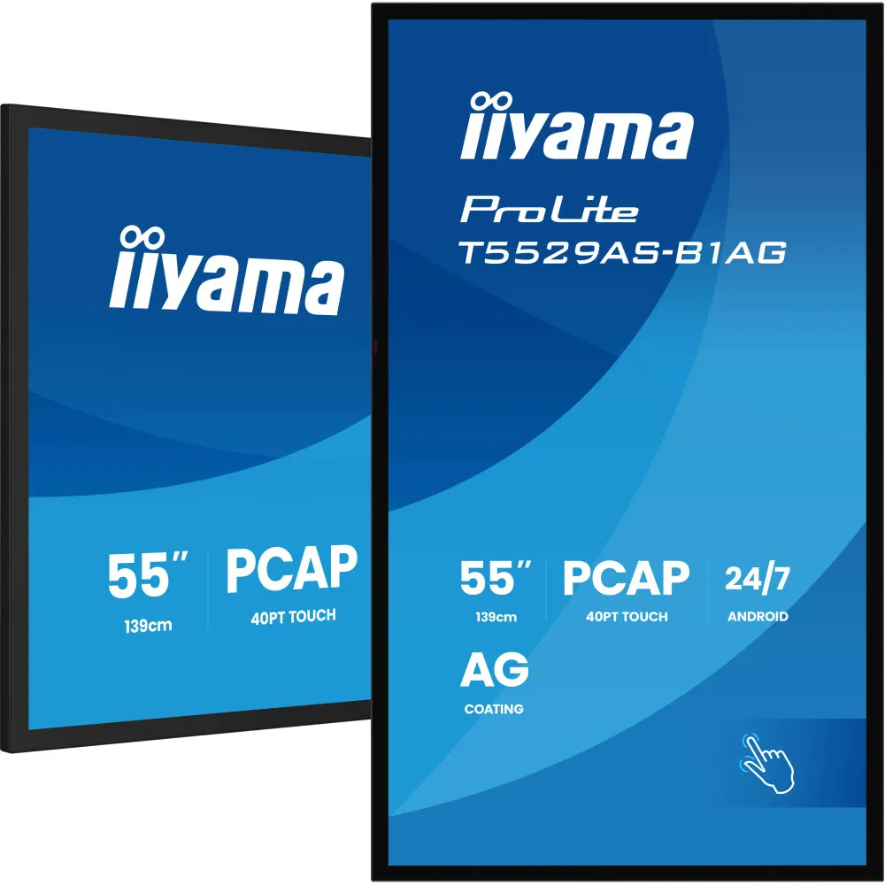 Monitor iiyama ProLite T5529AS-B1AG - 54,7"/3840x2160 (4K)/VA/6,5 ms/dotykowy/Czarny