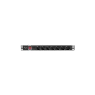 Listwa zasilająca Rack PDU Lanberg PDU-07F-0200-IEC-BK - 1U, 7 gniazd "schuko"(DIN VDE 0620-1), przewód 2m