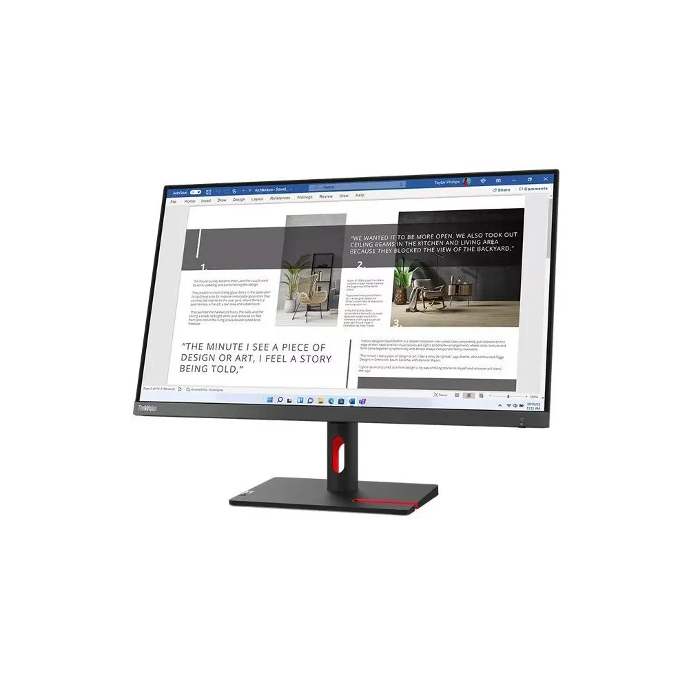 Monitor Lenovo ThinkVision S27i-30 63DFKAT4EU - 27"/1920x1080 (Full HD)/100Hz/IPS/6,000 ms/Czarny - zdjęcie