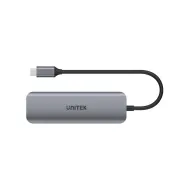 Replikator portów Unitek USB-C 3 x USB 3.1 Gen1 PD 100W SD microSD H1107C, 3 porty, Kolor srebrny, Czarny, Aluminium | Sklep ITn