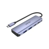 Hub Unitek USB-C 3.1 2x USB-A 2x USB-C 5Gbps H1107Q - 4 porty, Kolor srebrny, Czarny | Sklep ITnes.pl - IT for BUSINESS