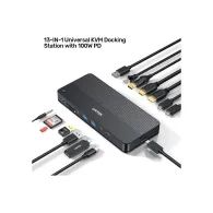 Przełącznik KVM Unitek Universal Dual 4K KVM Docking Station D1103A01 - Czarny