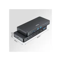 Przełącznik KVM Unitek Universal Dual 4K KVM Docking Station D1103A01 - Czarny