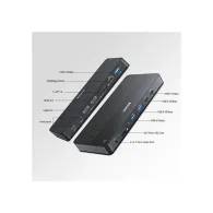 Przełącznik KVM Unitek Universal Dual 4K KVM Docking Station D1103A01 - Czarny