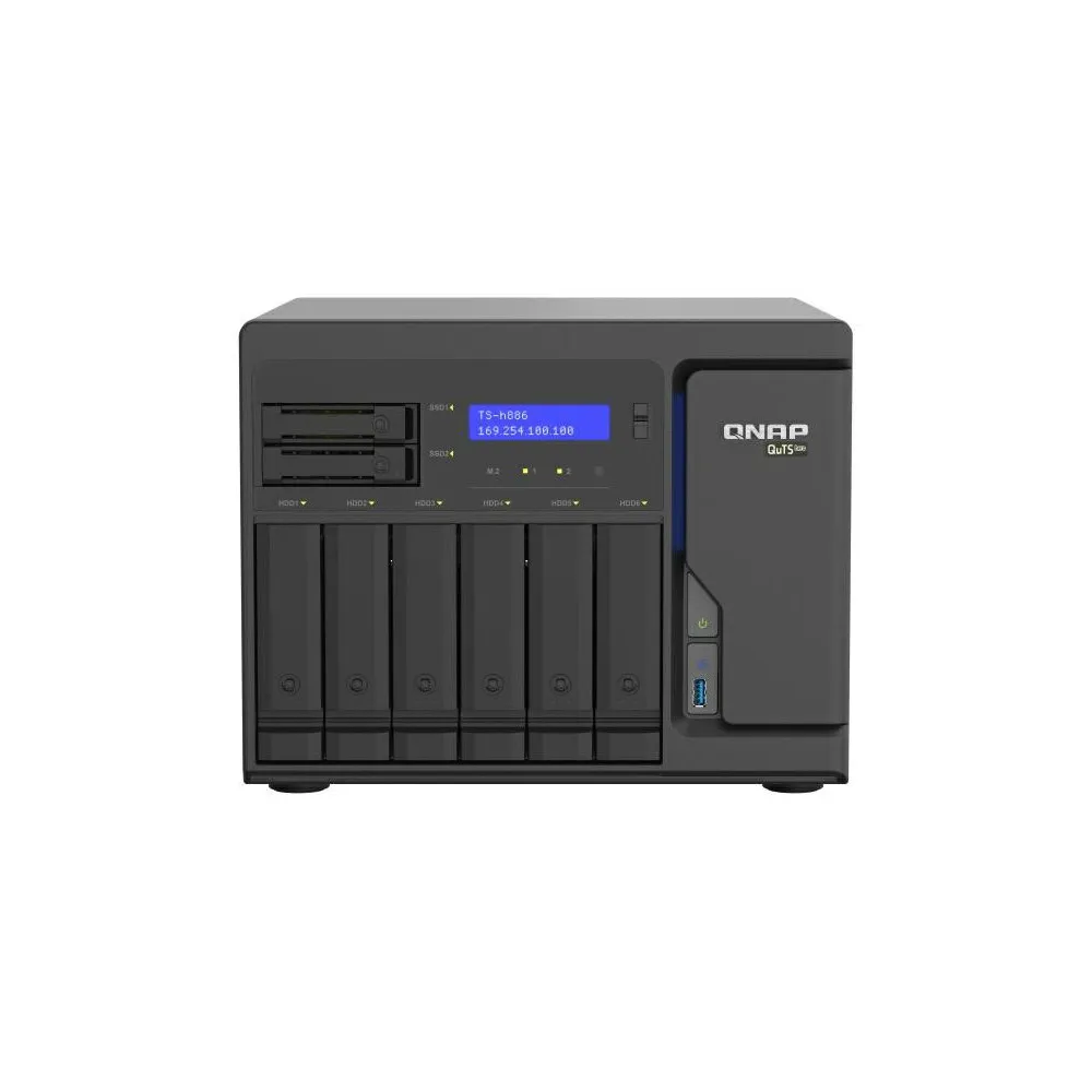 Serwer NAS QNAP Tower TS-H886-D1622-MYMM, Tower, Intel Xeon D-1622, 16GB RAM, 20TB, 8 wnęk, hot-swap, 3 lata Carry-in | Sklep ITnes.pl, IT for BUSINESS