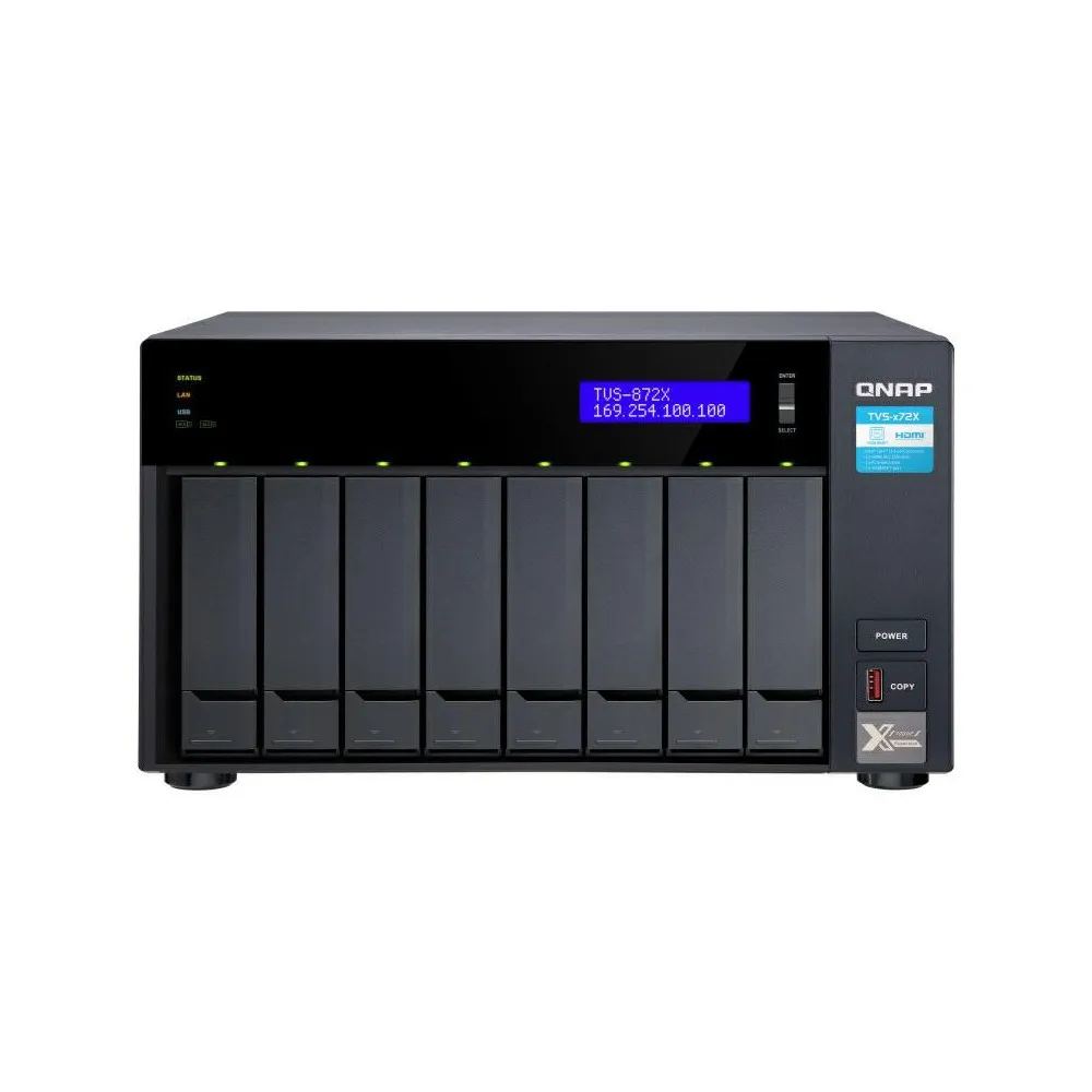 Serwer NAS QNAP Tower TVS-872X-I3-AC, Tower, Intel Core i3-8100T, 64GB RAM, 14TB, 8 wnęk, hot-swap | Sklep ITnes.pl, IT for BUSINESS