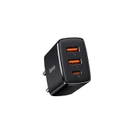Ładowarka sieciowa Baseus Speed Dual QC3.0 Quick Charger U+U CCXJ-E01 - 2x USB-A, USB-C, 30W, Czarna