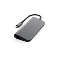 Replikator portów Satechi Multimedia Adapter ST-TCMM8PAM - USB-C, 3x USB-A, HDMI, czytnik microSD i SD, miniDP, Ethernet, Szary