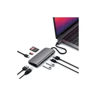Replikator portów Satechi Multimedia Adapter ST-TCMM8PAM - USB-C, 3x USB-A, HDMI, czytnik microSD i SD, miniDP, Ethernet, Szary