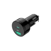 Ładowarka samochodowa AUKEY CC-Y7 - 1x USB-A, 1x USB-C, Power Delivery 2.0 5,4A 36W, Czarna