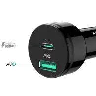 Ładowarka samochodowa AUKEY CC-Y7 - 1x USB-A, 1x USB-C, Power Delivery 2.0 5,4A 36W, Czarna