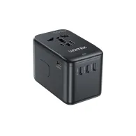 Ładowarka sieciowa Unitek GaN 100W Universal Travel Adapter P1123ABK01 - 4x USB-C, 1x USB-A, EU|US|UK|AUS, Czarna